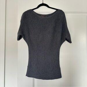 The Limited (S) Gray Knit Boat Neck Short Sleeve Sweater Contemporary/Minimalist